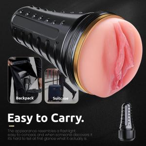Kingdemer Realistic Pocket Pussy - 7.5in Textured Male Masturbator with Suction